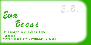 eva becsi business card