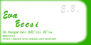 eva becsi business card